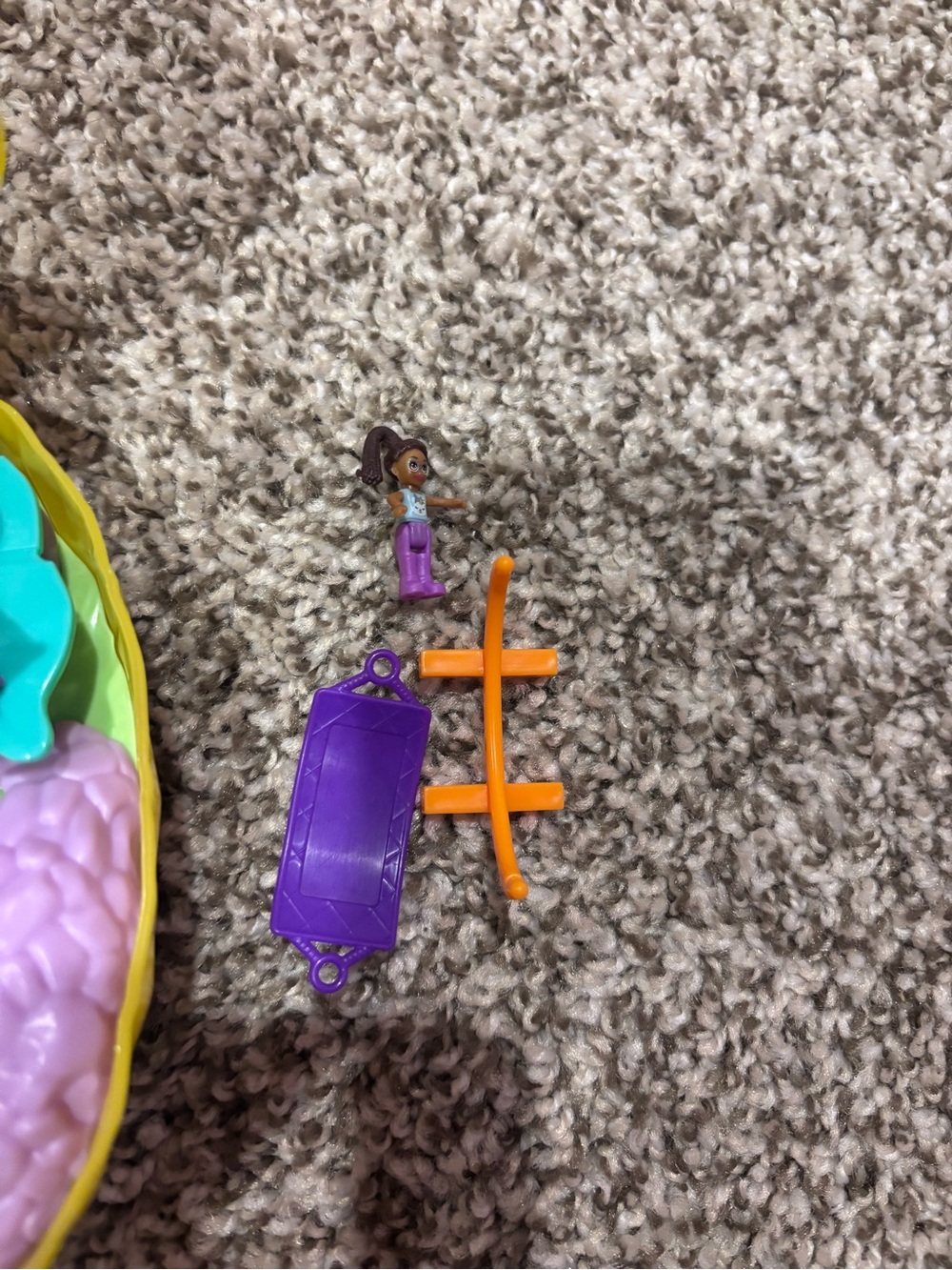 Polly Pocket- Kids Pineapple Play Purse - Yellow with Pink & Purple Accents - Picture 3 of 3